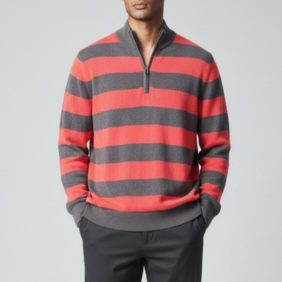 Brooks Brothers Textured Quarter Zip Sweater